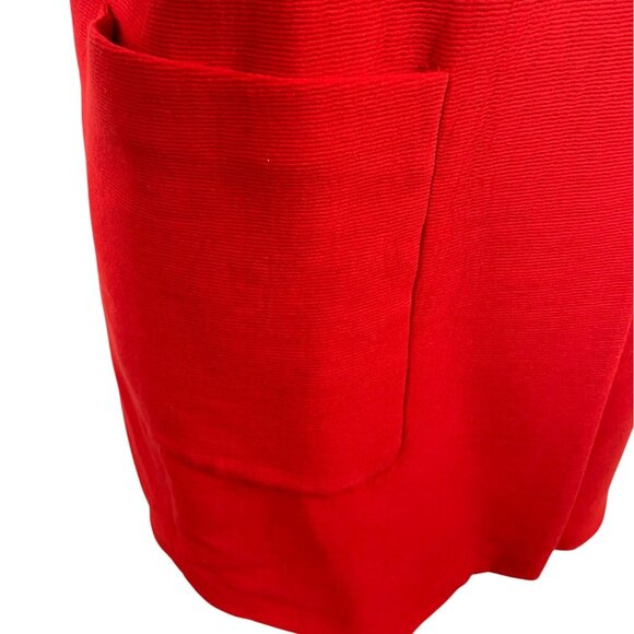 Zara Women’s Red Long Sleeve Open Front Coat With Pockets Sz M - Picture 5 of 8